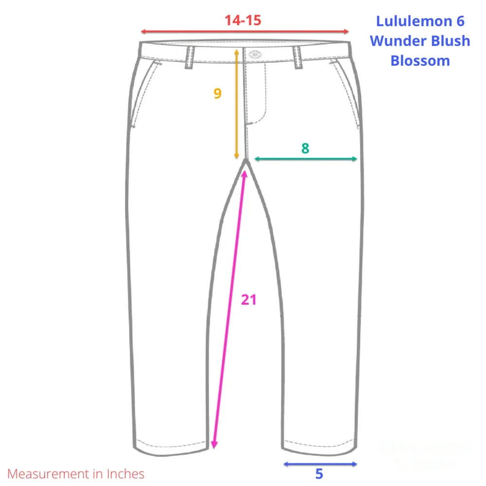 Lululemon Wunder Under Crop Hi-Rise 21 Leggings Blush Pink Size 6 Athletic Pants